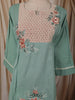 Mint Green Floral Thread Embroidered Design Cotton Salwar Suit