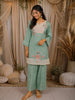 Mint Green Floral Thread Embroidered Design Cotton Salwar Suit