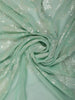 Mint Green Floral Vine Sequins Embroidered Design Chiffon Party Wear Saree with Designer Border