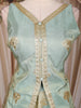 Mint Green Floral Woven Silk Lehenga