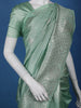 Mint Green Geometric Design Semi Tissue Saree - Diadem