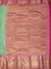 Mint Green Leaf Butta Zari Woven Design Pure Kanchipuram Silk Saree with Contrast Varisai Pattu Border