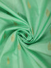 Mint Green Leaf Butta Zari Woven Design Pure Kanchipuram Silk Saree with Contrast Varisai Pattu Border