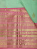 Mint Green Leaf Butta Zari Woven Design Pure Kanchipuram Silk Saree with Contrast Varisai Pattu Border