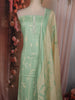 Mint Green Leaf Vine Printed Design Cotton Unstitched Salwar Material with Dupatta