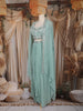 Mint Green Mirror Embroidered Design Georgette Skirt Top with Cape Jacket