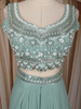 Mint Green Mirror Embroidered Design Georgette Skirt Top with Cape Jacket