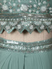 Mint Green Mirror Embroidered Design Georgette Skirt Top with Cape Jacket