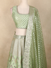 Mint Green Mirror Work Silk Lehenga Set with Dupatta