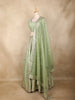 Mint Green Mirror Work Silk Lehenga Set with Dupatta