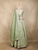 Mint Green Mirror Work Silk Lehenga Set with Dupatta
