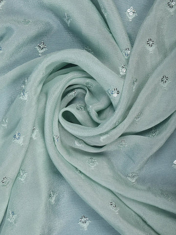 Mint Green Sequins Design Georgette Saree - Diadem