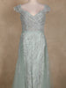 Mint Green Sequins Embroidered Net Evening Gown