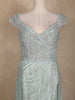 Mint Green Sequins Embroidered Net Evening Gown