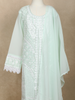Mint Green Sequins and Thread Embroidered Georgette Palazzo Suit with Dupatta