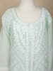 Mint Green Sequins and Thread Embroidered Georgette Palazzo Suit with Dupatta