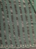 Mint Green Striped Woven Design Pure Tissue Silk Fancy Saree with Scalloped Border
