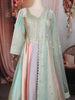 Mint Green and Pastel Multi-Shade Sequins Embroidered Satin Anarkali Gown with Dupatta