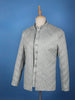 Mint Grey Raw Silk Sherwani Suit with Jacquard Pattern - Diadem