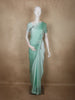 Mint Pastel Green Solid Design Satin Designer Saree with Designer Border