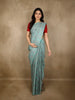 Mint Blue Floral Zari Woven Design Pure Kanchipuram Silk Saree
