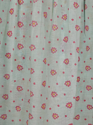 Mint Green Floral Printed Cotton Salwar Suit - Diadem