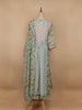 Mint Green Floral Printed Cotton Salwar Suit - Diadem