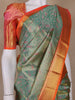 Mint Green Floral Woven Motifs Pure Kanchipuram Tissue Silk Saree - Diadem