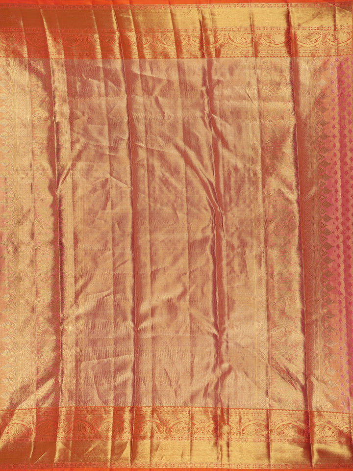 Mint Green Floral Woven Motifs Pure Kanchipuram Tissue Silk Saree - Diadem