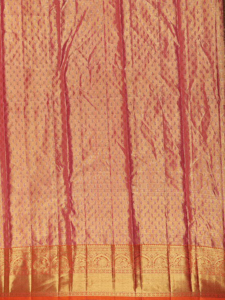 Mint Green Floral Woven Motifs Pure Kanchipuram Tissue Silk Saree - Diadem