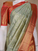 Mint Green Floral Woven Pure Tissue Silk Saree - Diadem