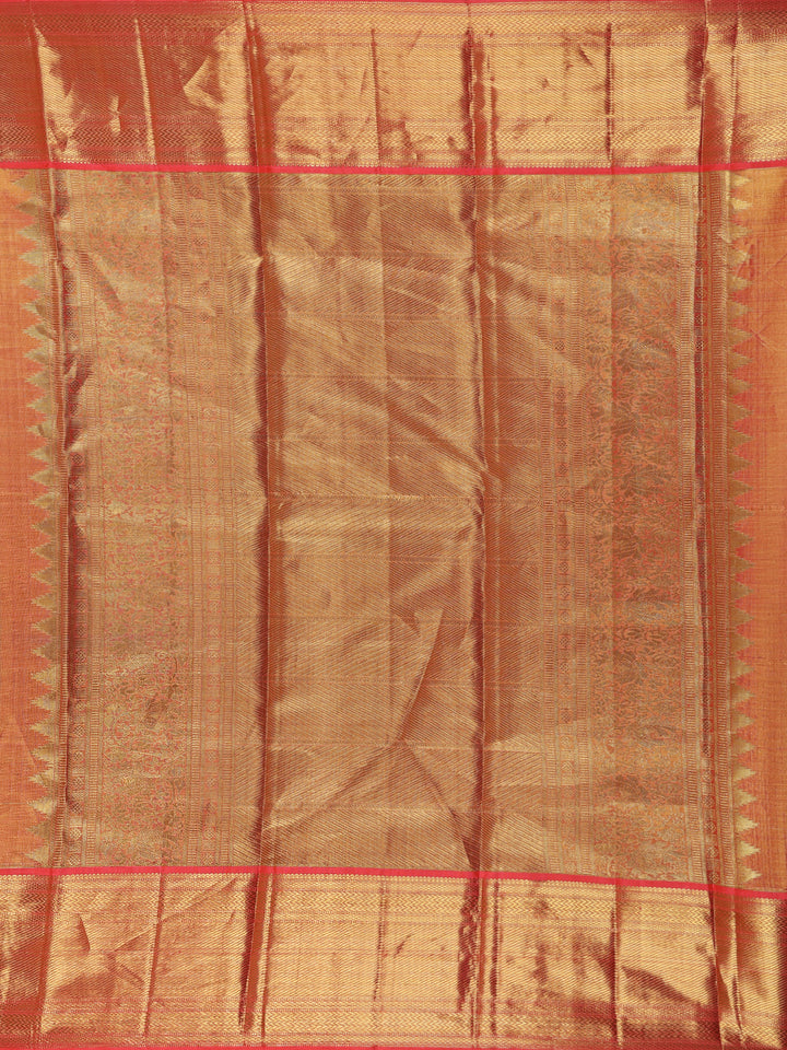 Mint Green Floral Woven Pure Tissue Silk Saree - Diadem