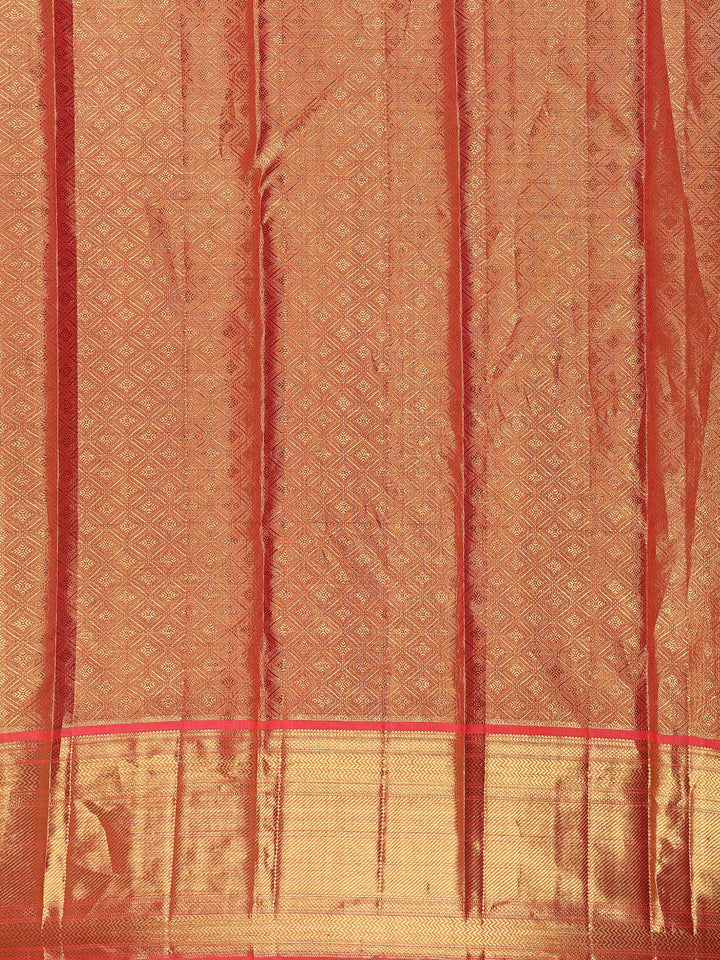 Mint Green Floral Woven Pure Tissue Silk Saree - Diadem