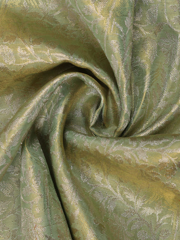 Mint Green Floral Woven Pure Tissue Silk Saree - Diadem