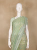 Mint Green Sequin Embellishment Organza Saree - Diadem