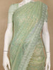 Mint Green Sequin Embellishment Organza Saree - Diadem