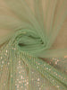 Mint Green Sequin Embellishment Organza Saree - Diadem