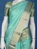 Mint Green Solid Design Woven Zari Border Silk Saree - Diadem
