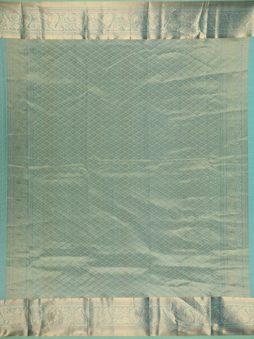 Mint Green Solid Design Woven Zari Border Silk Saree - Diadem