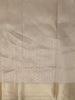 Misty Sage Grey Floral Thread Embroidered Design Pure Tussar Saree with Contrast Border