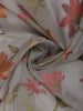 Misty Sage Grey Floral Thread Embroidered Design Pure Tussar Saree with Contrast Border