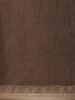 Mocha Brown Floral Printed Cotton Saree - Diadem