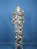Monochrome Geometric Floral Printed Cotton Salwar Suit - Diadem