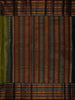 Moss Green Checked Woven Design Pure Kanchipuram Silk Saree with Contrast Korvai Border