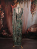 Moss Green Floral Sequins Embroidered Design Georgette Ready To Wear Saree with Designer Blouse