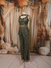 Moss Green Heavy Sequins and Beads Embroidered Design Net Palazzo Suit with Matching Choker Dupatta