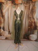 Moss Green Heavy Sequins and Beads Embroidered Design Net Palazzo Suit with Matching Choker Dupatta