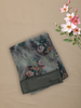 Moss Olive Green Floral Printed Design Chiffon Saree