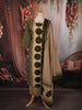 Moss Olive Green Geometric Printed Design Cotton Palazzo Suit with Matching Dupatta