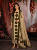 Moss Olive Green Geometric Printed Design Cotton Palazzo Suit with Matching Dupatta